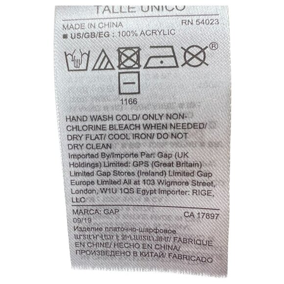 New Gap Womens Navy Blue Shawl Scarf 20 x 78” Wrap Herringbone One Size Acrylic - Picture 6 of 9